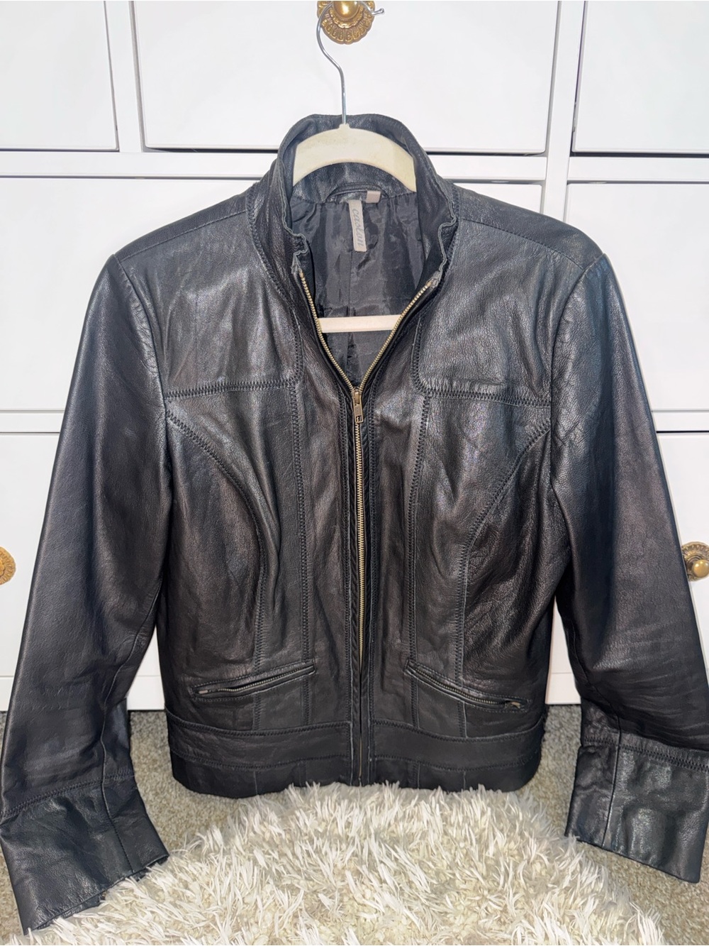 Caslon — Vintage Women’s Genuine Leather Moto Jacket